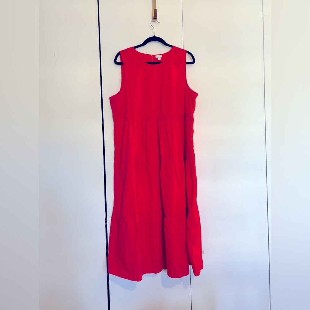 J. Crew Pink Sundress with Tiered Skirt